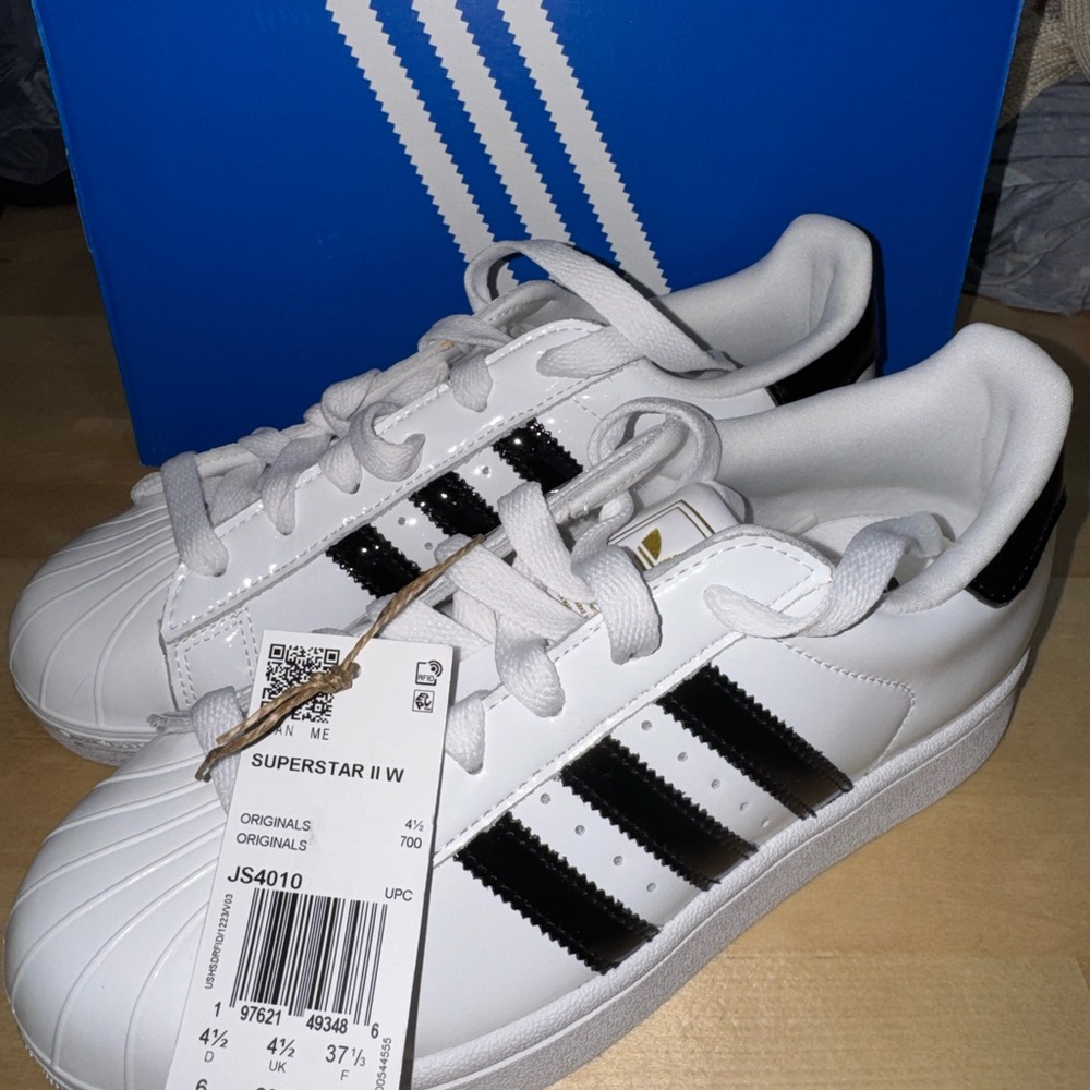 Adidas Superstar II White with Black Stripes